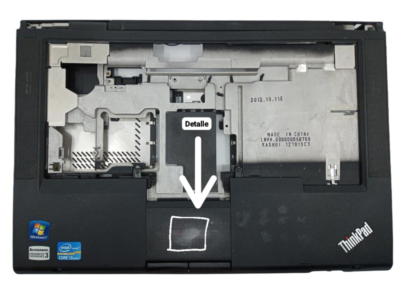 Carcasa Base Inferior, Palmrest y Touchpad de Laptop Lenovo T430  (Producto usado)